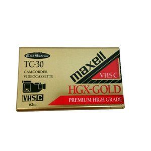 Maxell TC-30 VHS-C 62m Tape Video Cassette HGX-Gold Camcorder NEW